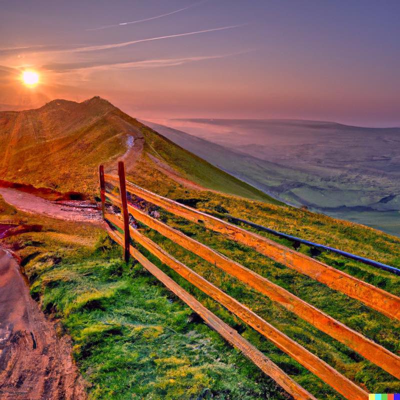 DALL-E's version of my Mam Tor photograph